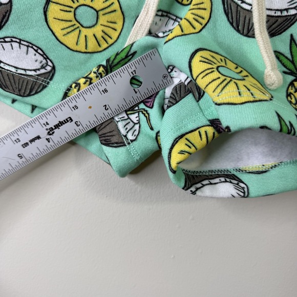 Chubbies Lounge Sweat Shorts Womens Small Green Go Coconuts Tropical Fruit NEW - Picture 13 of 14